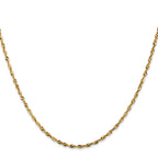 14K Yellow Gold Solid Diamond-Cut Rope Chain Necklace 1.8mm