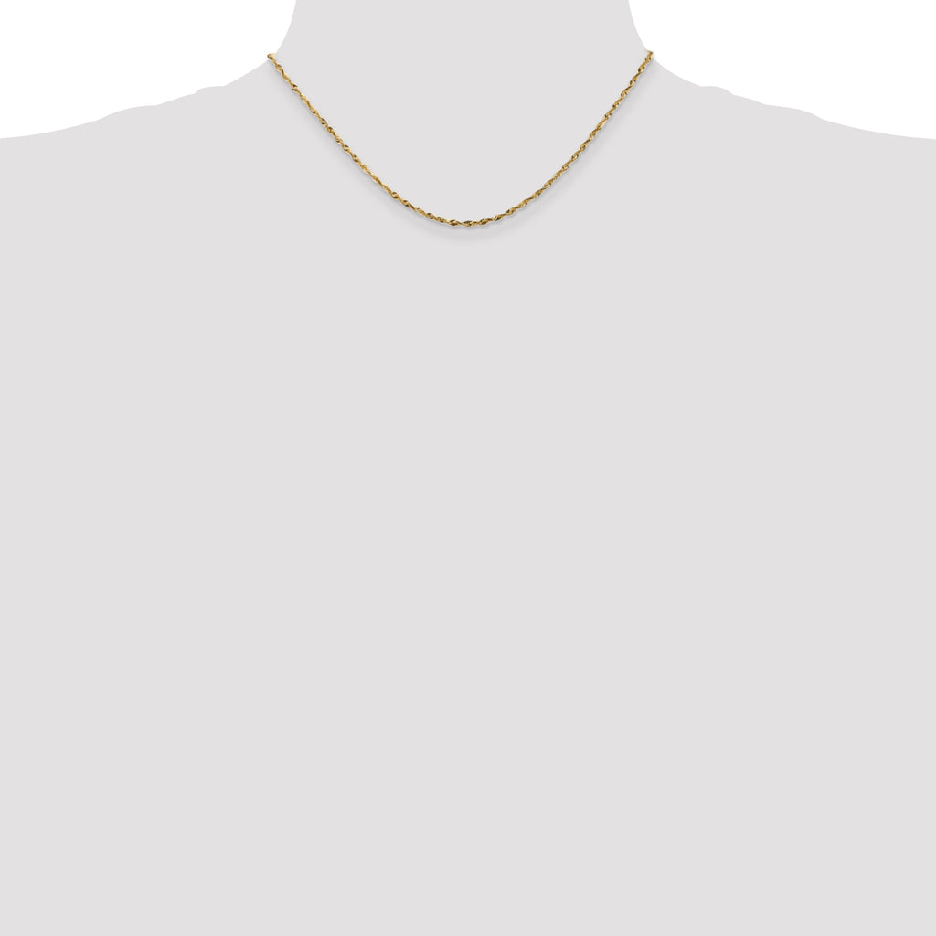 14K 1.8mm Ultra Diamond-cut Rope with Lobster Clasp Chain