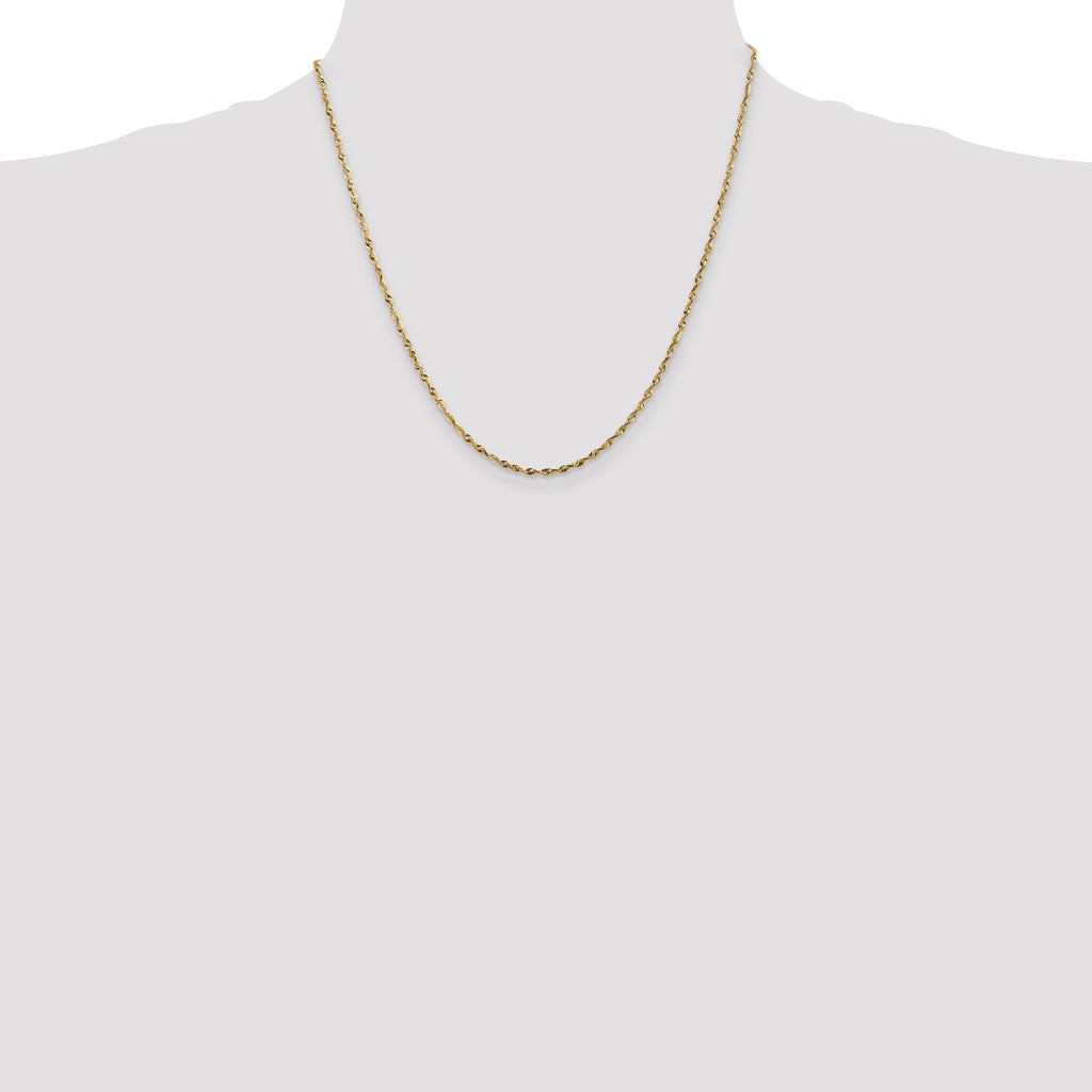 14K 1.8mm Ultra Diamond-cut Rope with Lobster Clasp Chain