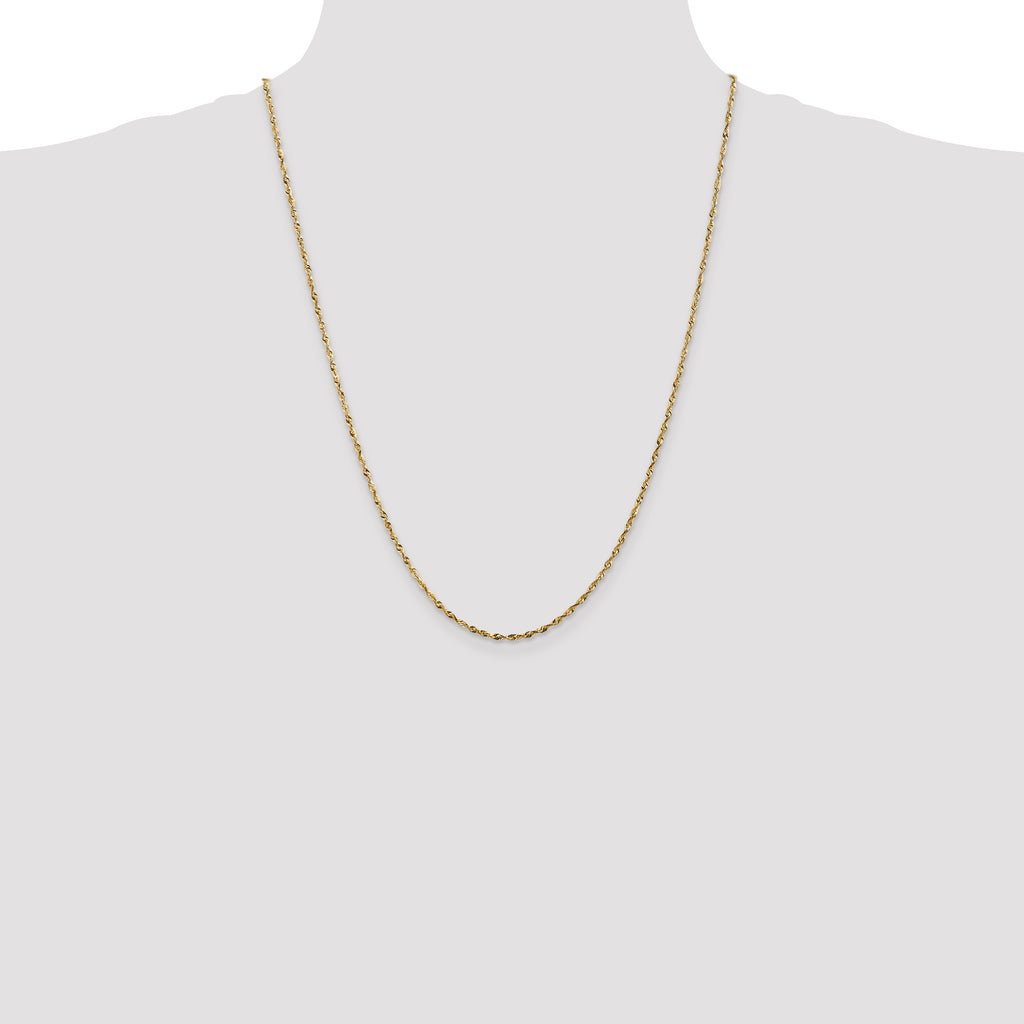 14K 1.8mm Ultra Diamond-cut Rope with Lobster Clasp Chain