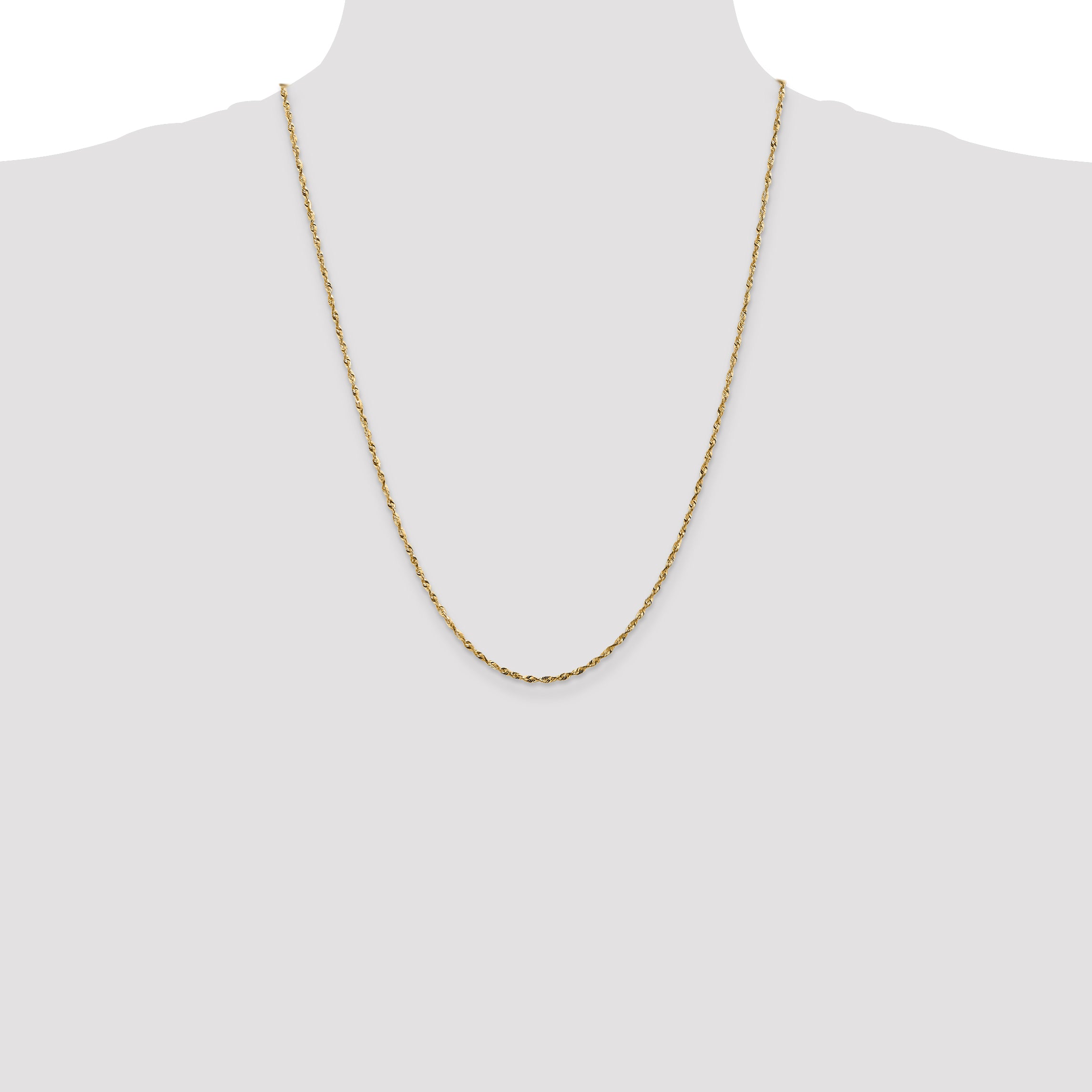 14K 1.8mm Ultra Diamond-cut Rope with Lobster Clasp Chain