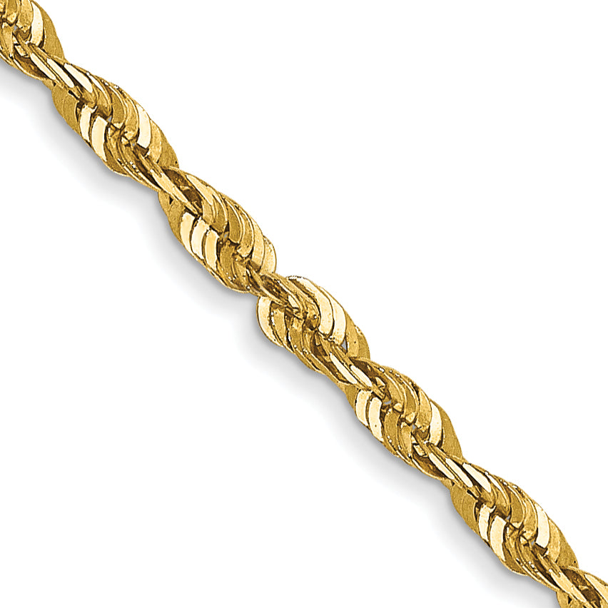 14K 1.8mm Ultra Diamond-cut Rope with Lobster Clasp Chain