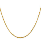 14K 24 inch 2mm Ultra Diamond-cut Rope with Lobster Clasp Chain