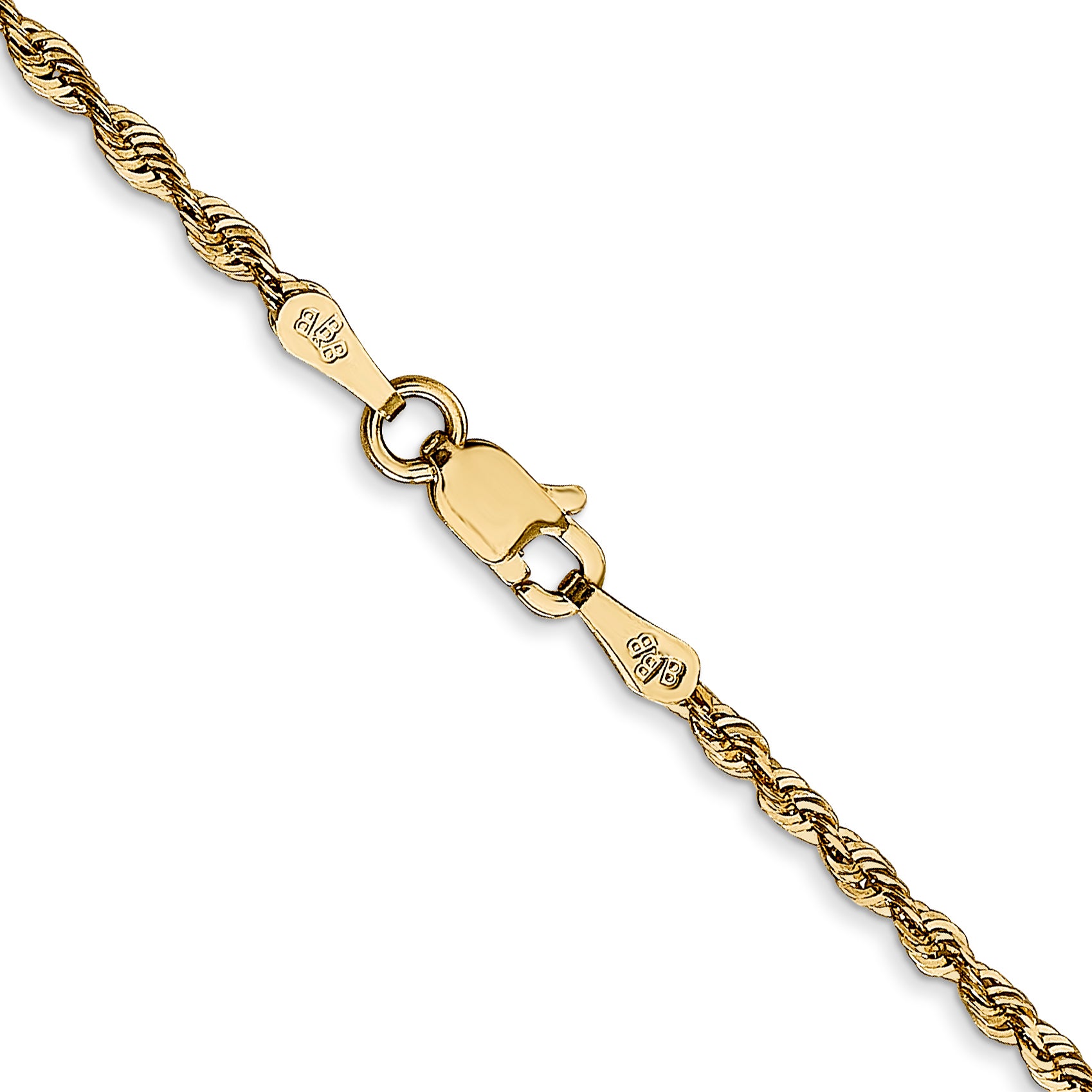 14K 24 inch 2mm Ultra Diamond-cut Rope with Lobster Clasp Chain