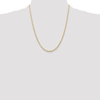 14K 22 inch 2mm Ultra Diamond-cut Rope with Lobster Clasp Chain