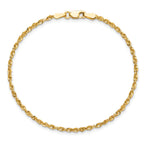 14K 9 inch 2mm Ultra Diamond-cut Rope with Lobster Clasp Anklet