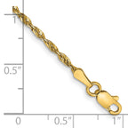 14K 9 inch 2mm Ultra Diamond-cut Rope with Lobster Clasp Anklet