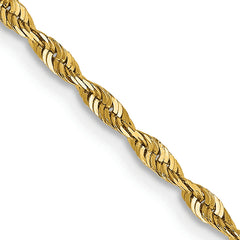 14K 22 inch 2mm Ultra Diamond-cut Rope with Lobster Clasp Chain