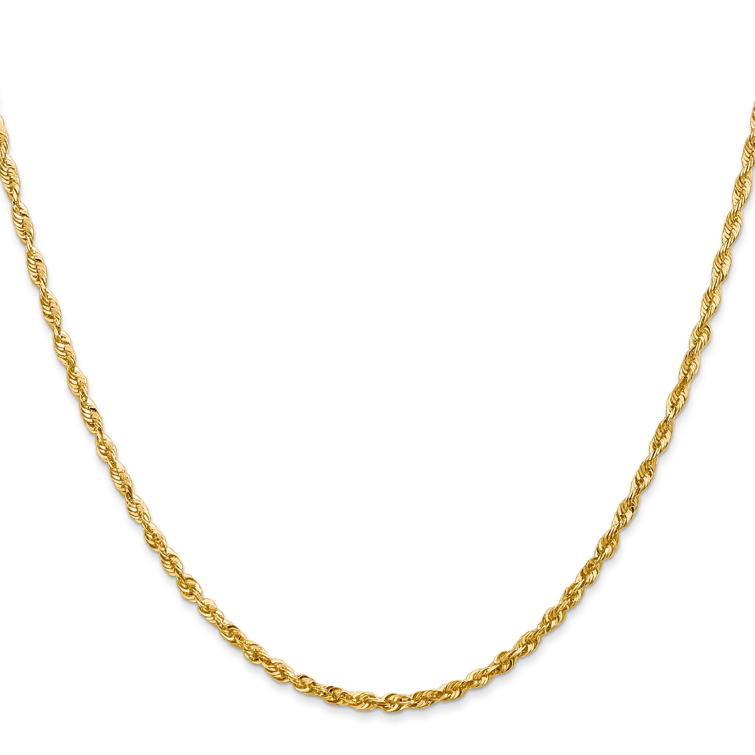 14K 2.25mm Ultra Diamond-cut Rope with Lobster Clasp Chain Secondary image