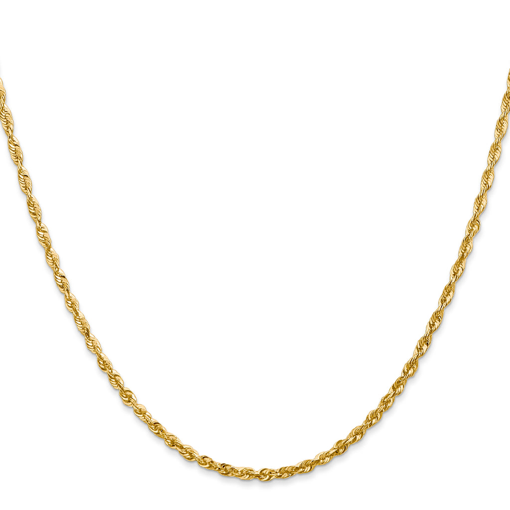 14K 2.25mm Ultra Diamond-cut Rope with Lobster Clasp Chain