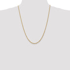 14K 24 inch 2.5mm Ultra Diamond-cut Rope with Lobster Clasp Chain