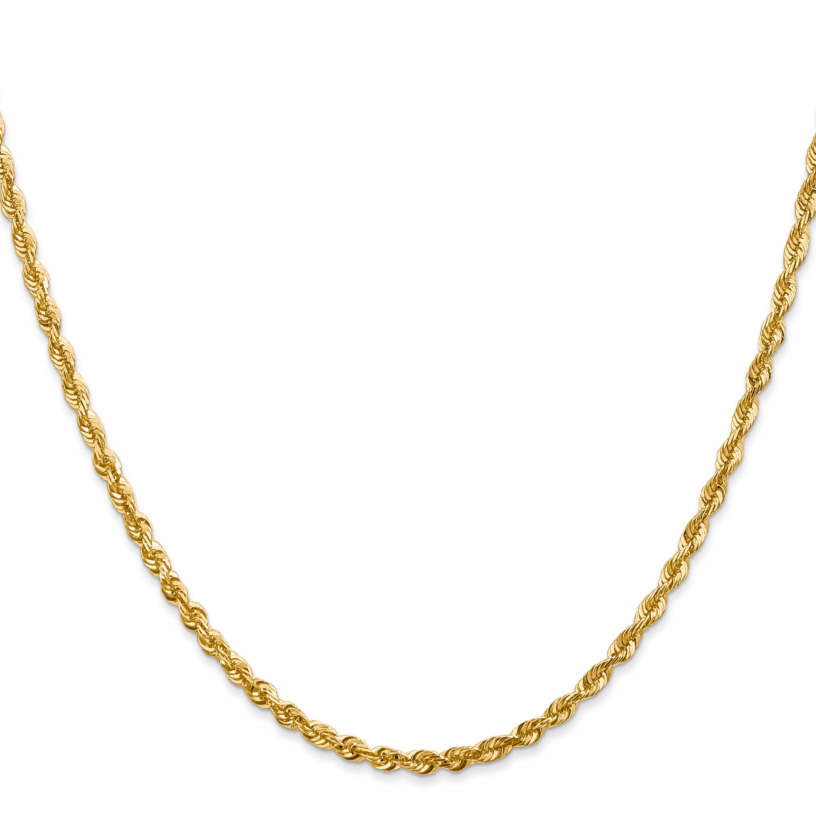 14K 24 inch 2.75mm Ultra Diamond-cut Rope with Lobster Clasp Chain
