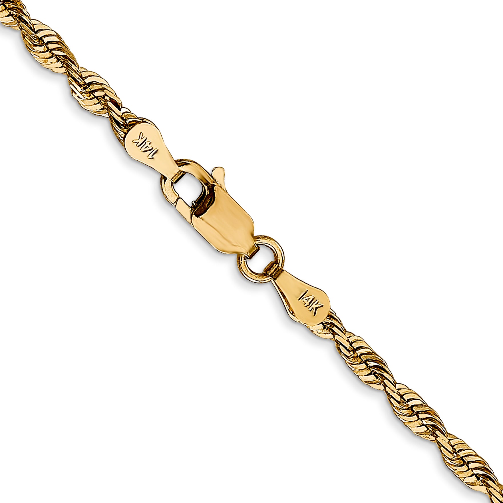 14K 24 inch 2.75mm Ultra Diamond-cut Rope with Lobster Clasp Chain