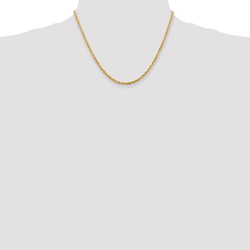 14K 18 inch 2.75mm Ultra Diamond-cut Rope with Lobster Clasp Chain