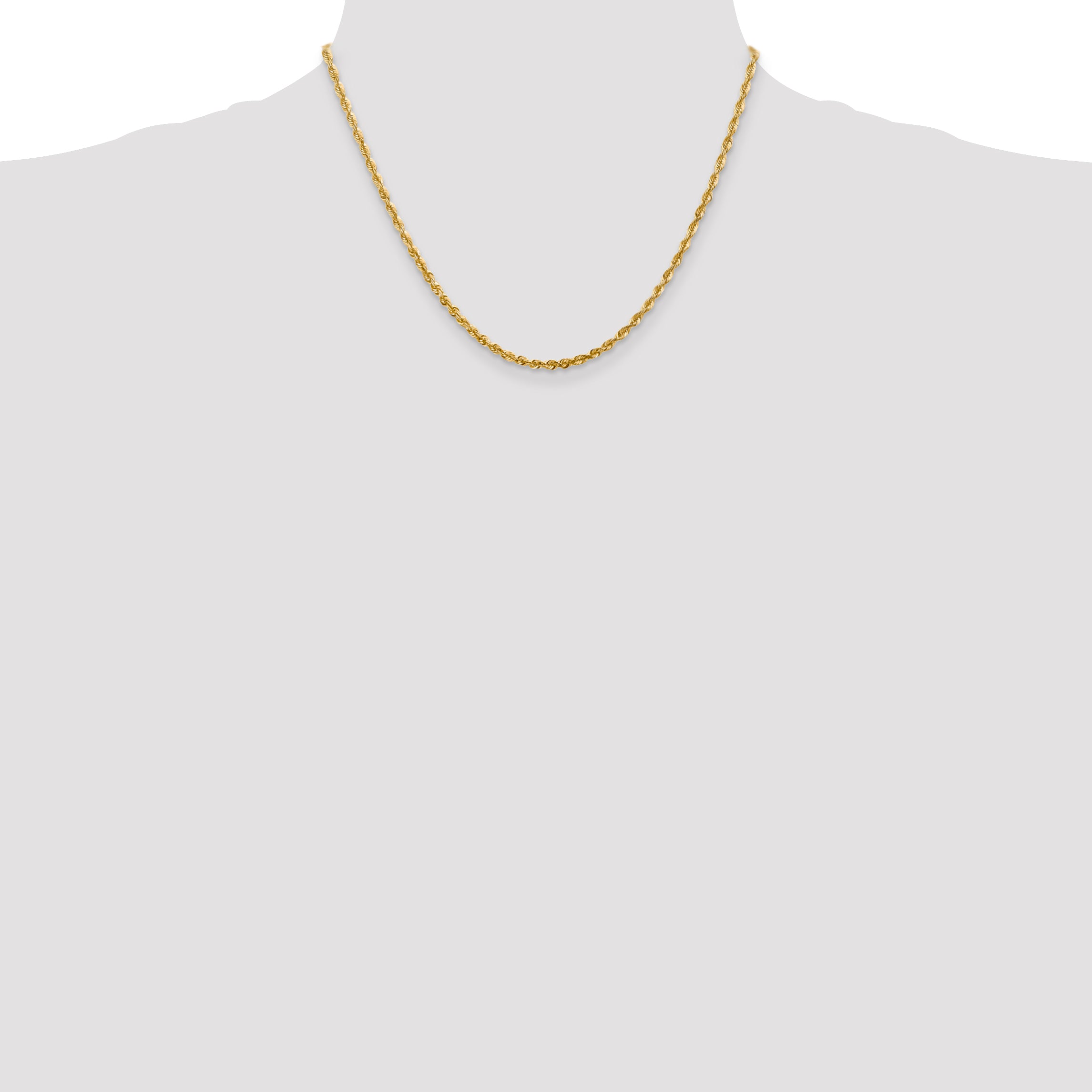 14K 18 inch 2.75mm Ultra Diamond-cut Rope with Lobster Clasp Chain