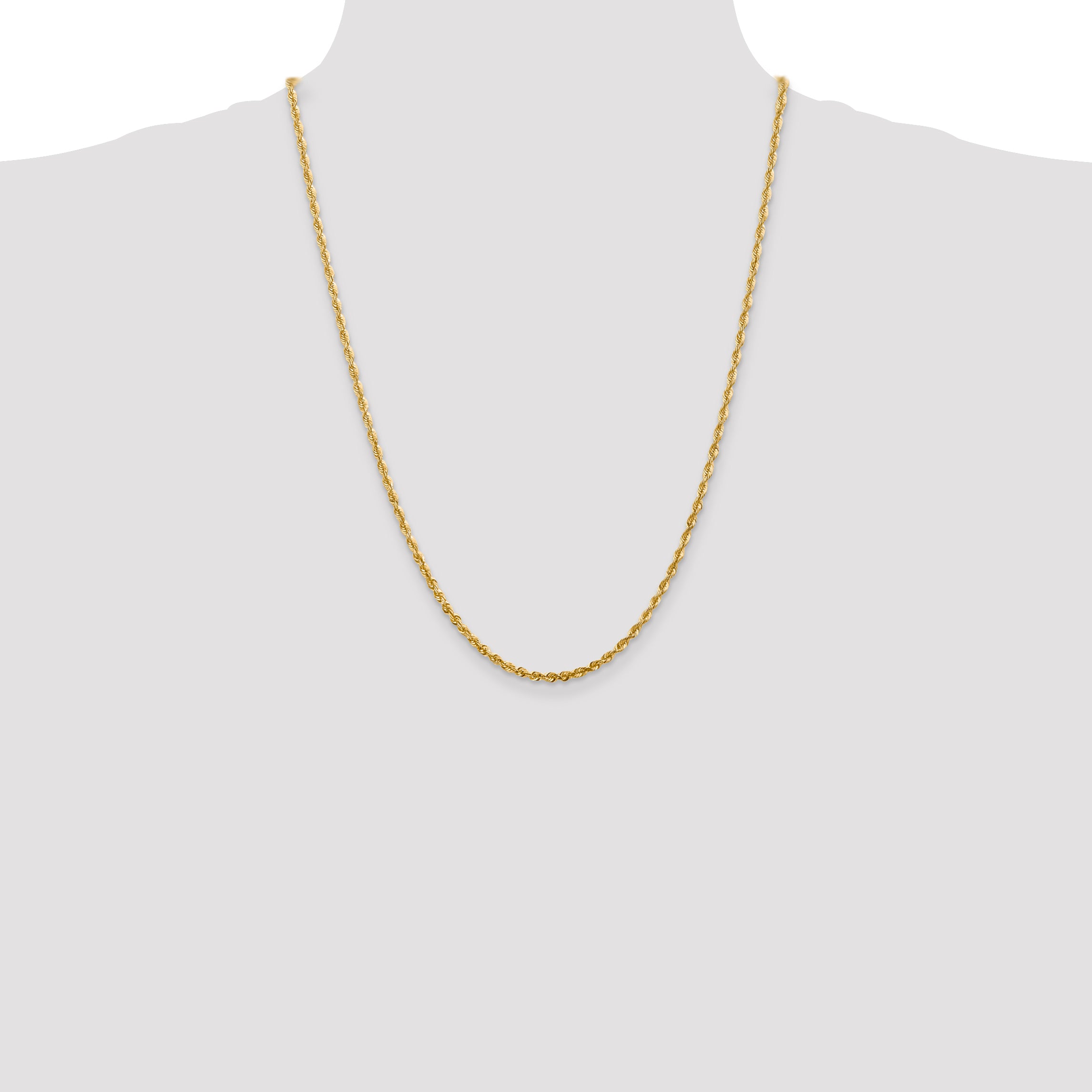 14K 24 inch 2.75mm Ultra Diamond-cut Rope with Lobster Clasp Chain