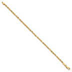 14K 10 inch 2.75mm Ultra Diamond-cut Rope with Lobster Clasp Anklet