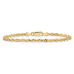 14K 10 inch 2.75mm Ultra Diamond-cut Rope with Lobster Clasp Anklet