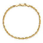 14K 10 inch 2.75mm Ultra Diamond-cut Rope with Lobster Clasp Anklet