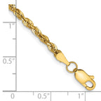 14K 10 inch 2.75mm Ultra Diamond-cut Rope with Lobster Clasp Anklet