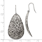 Sterling Silver and Ruthenium Shepherd Hook Earrings