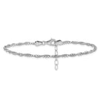 Sterling Silver Rhodium-plated Twisted Bead Bracelet