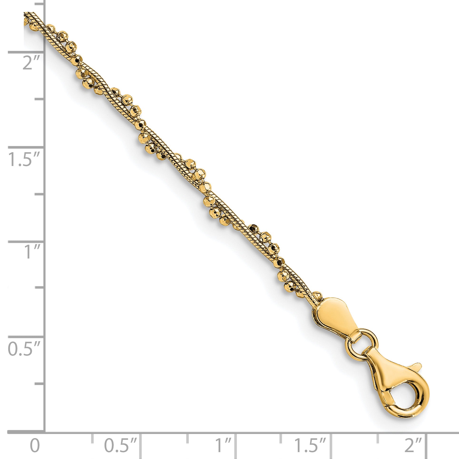 Sterling Silver Gold-plated Twist 10 inch Plus 1 inch Extender - Total 11 inch Anklet