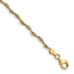 Sterling Silver Gold-plated Twist  9 inch Plus 1 inch Extender - Total 10 inch Anklet