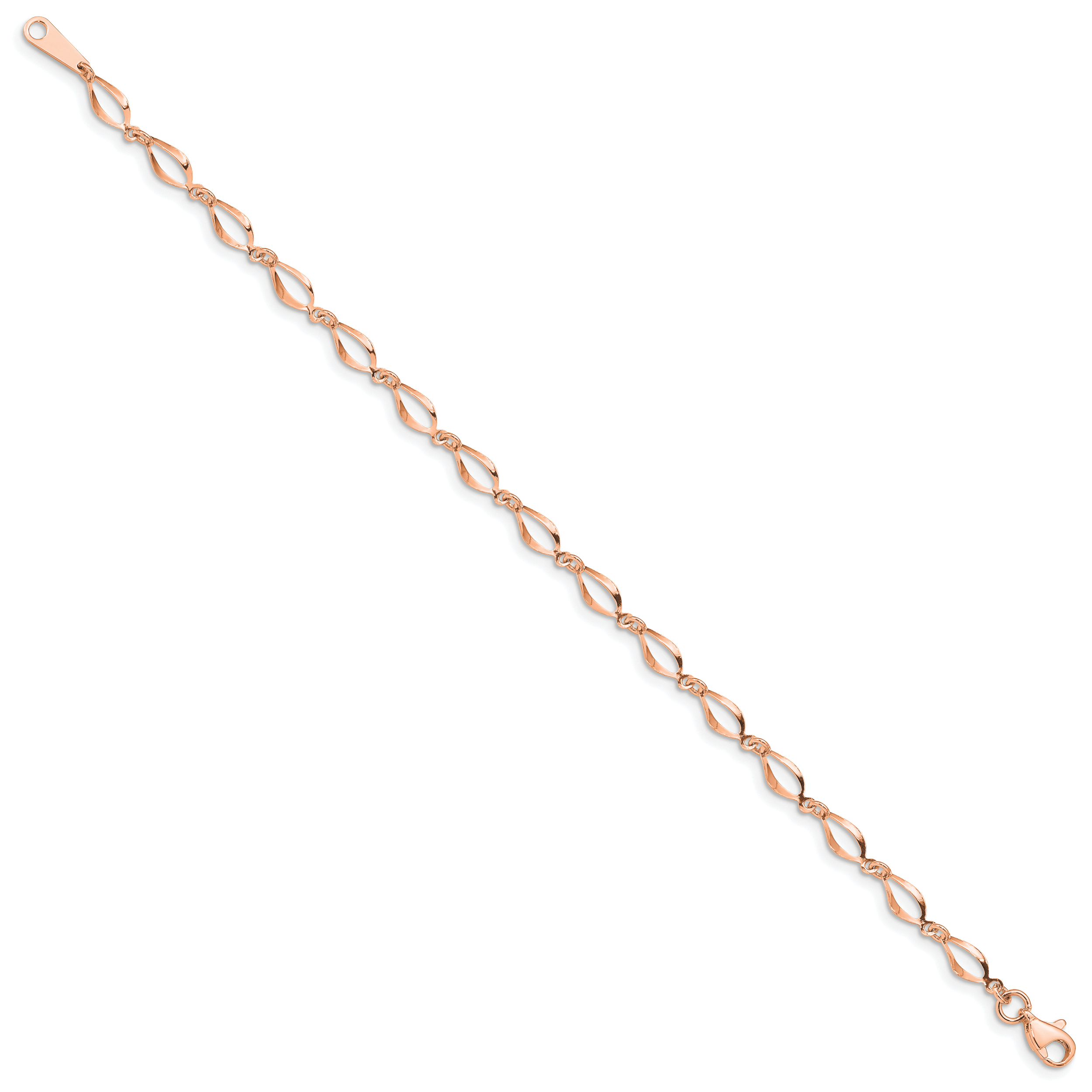 14k Rose Gold Polished Fancy Twisted Link 7.25 inch Bracelet Secondary image