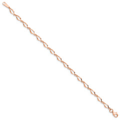 14k Rose Gold Polished Fancy Twisted Link 7.25 inch Bracelet