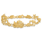 14k Polished Noahs Ark 7 inch Bracelet
