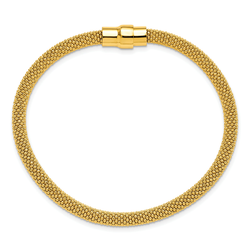 Sterling Silver Gold-tone 18K Flash-plated Magnetic Bracelet
