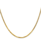 14K 2.2mm Flat Beveled Curb with Lobster Clasp Anklet