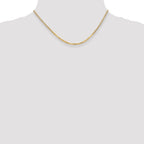 14K 2.2mm Flat Beveled Curb with Lobster Clasp Anklet