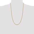 14K 2.2mm Flat Beveled Curb with Lobster Clasp Anklet