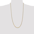 14K 2.2mm Flat Beveled Curb with Lobster Clasp Anklet