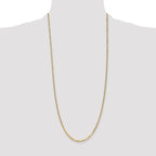 14K 2.2mm Flat Beveled Curb with Lobster Clasp Anklet