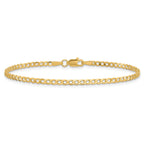 14K Yellow Gold Solid Curb Chain Necklace 2.2mm - Sophia Jewelers