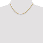 14K 16 inch 2.3mm Flat Beveled Curb with Lobster Clasp Chain