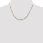 14K 18 inch 2.3mm Flat Beveled Curb with Lobster Clasp Chain