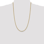 14K 26 inch 2.3mm Flat Beveled Curb with Lobster Clasp Chain