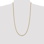 14K 28 inch 2.3mm Flat Beveled Curb with Lobster Clasp Chain