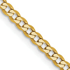 Flat Beveled Curb Chain in 14K Yellow Gold, 2.3mm, 6.75–30 Inch - Sophia Jewelers