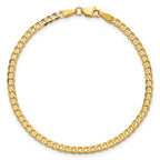 14K 2.9mm Flat Beveled Curb with Lobster Clasp Chain