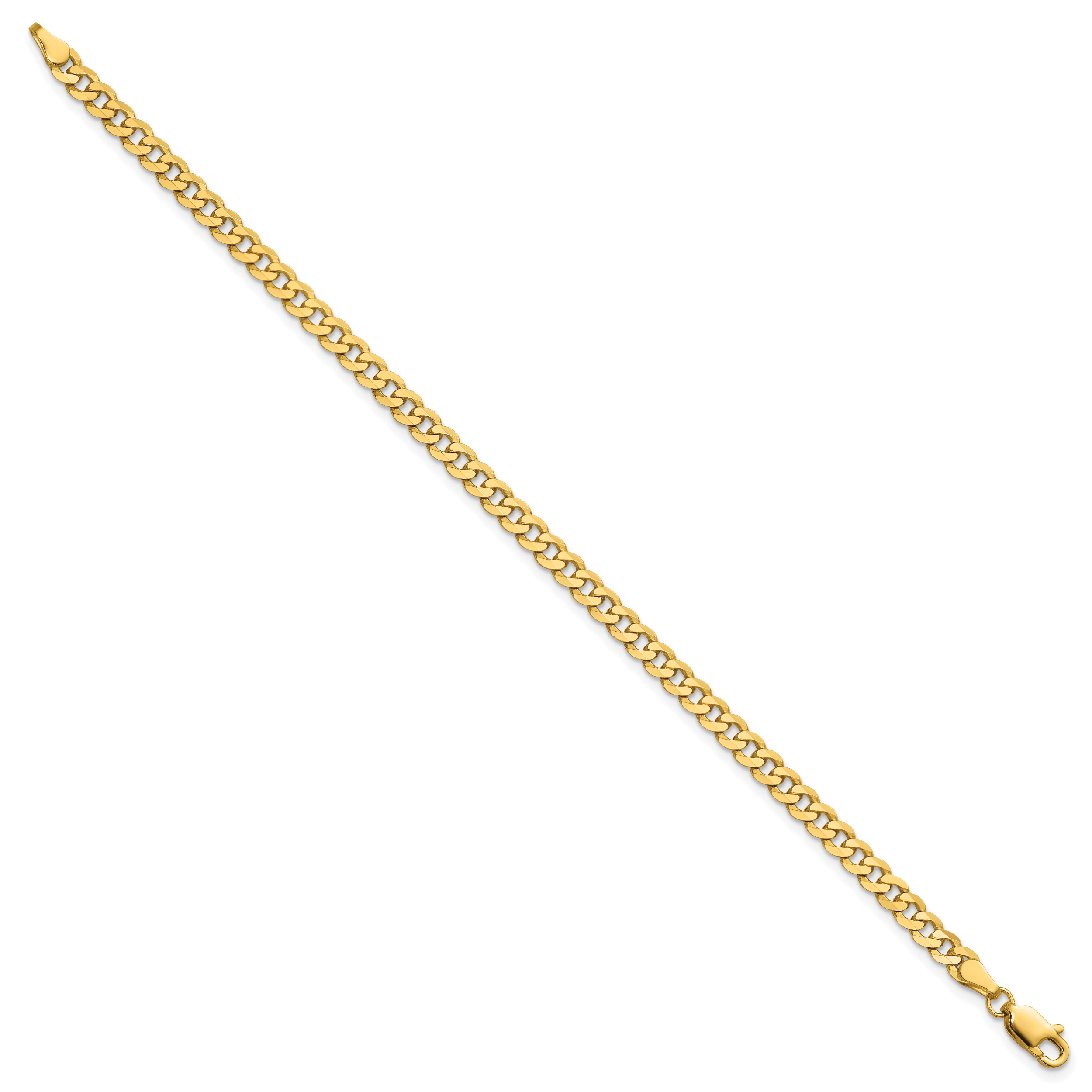 14K Yellow Gold Solid Curb Chain Necklace 3.9mm Secondary image