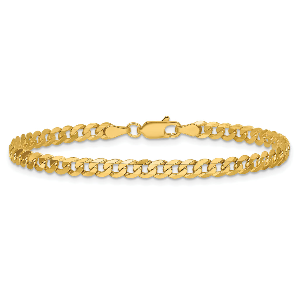 14K Yellow Gold Solid Curb Chain Necklace 3.9mm