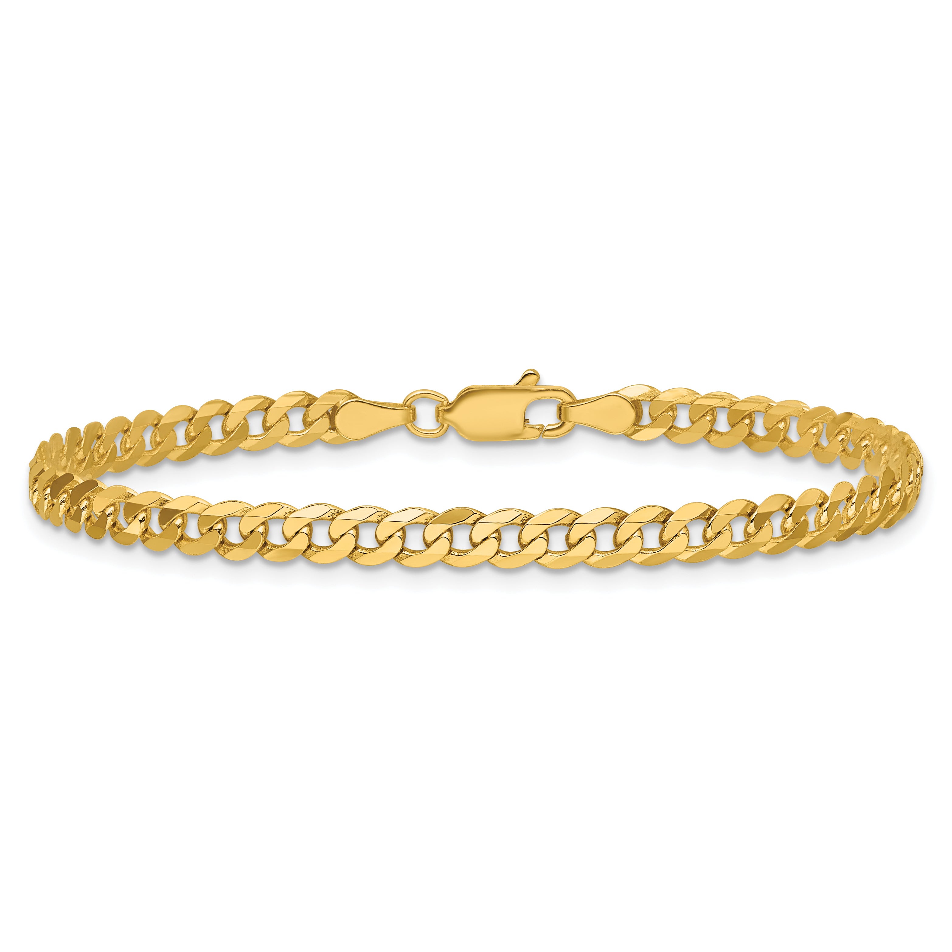 14K Yellow Gold Solid Curb Chain Necklace 3.9mm