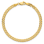 14K 3.9mm Flat Beveled Curb with Lobster Clasp Chain
