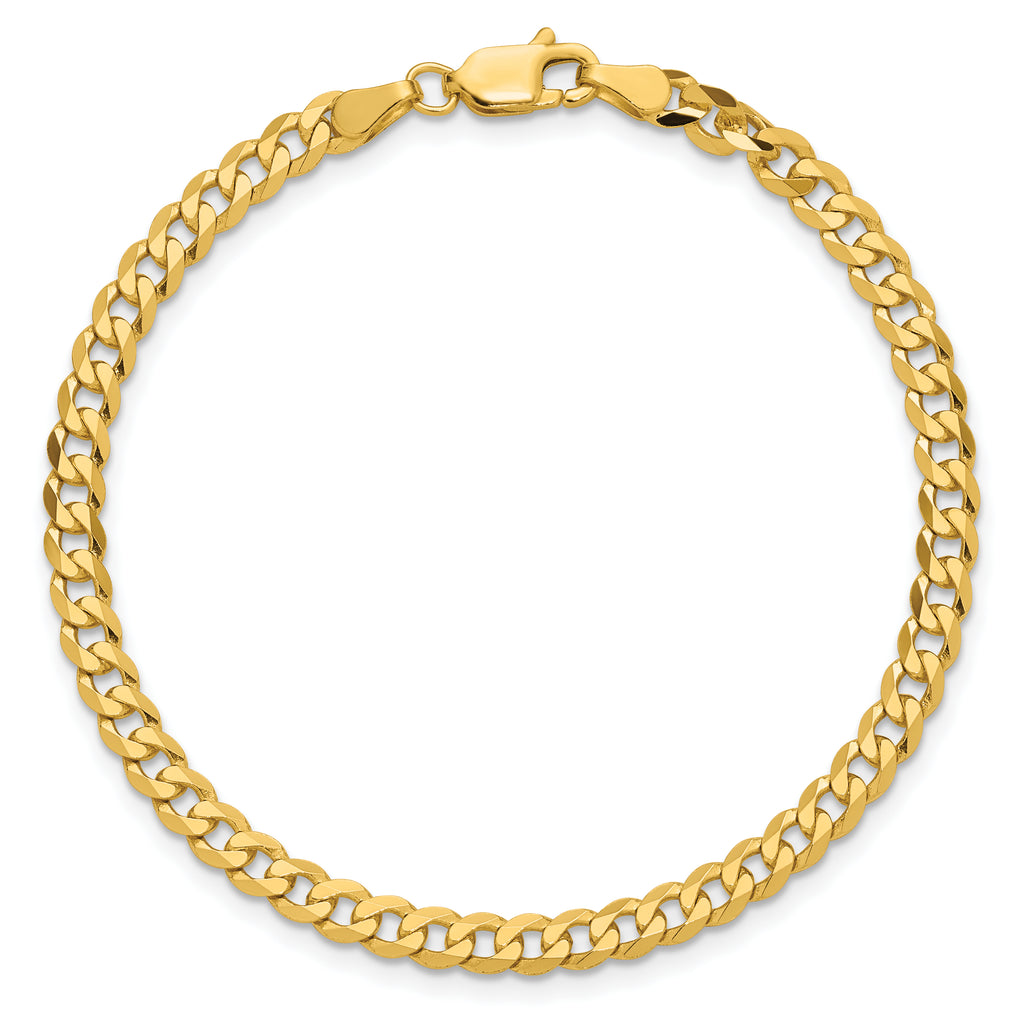 14K Yellow Gold Solid Curb Chain Necklace 3.9mm