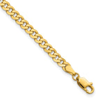 14K Yellow Gold Solid Curb Chain Necklace 3.9mm